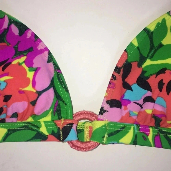 Aerie Triangle Bikini Floral Top Size XS - Picture 3 of 6